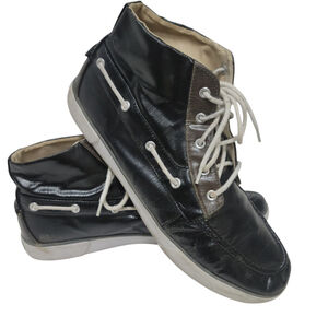 Polo Ralph Lauren Lander Chukka Sneaker Men's 13D High Top Coated Canvas Black
